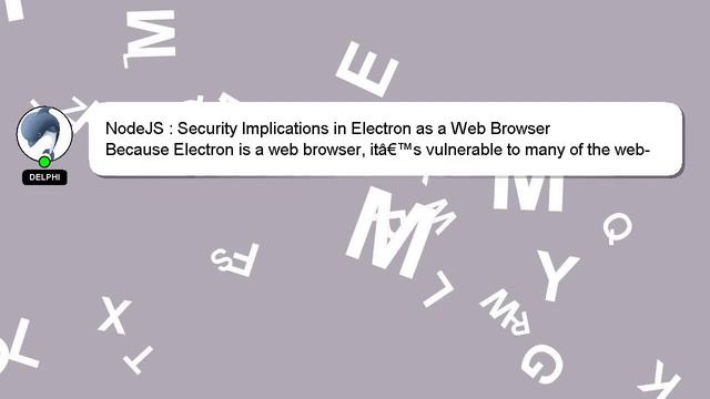 NodeJS : Security Implications in Electron as a Web Browser смотреть онлайн