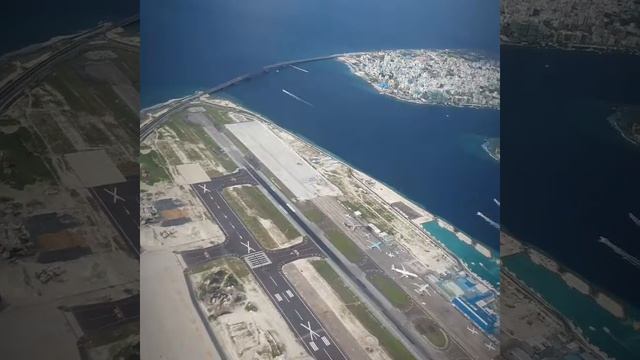 Flying above male' international airport...Male' area overview смотреть онлайн