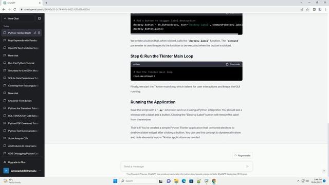 Python Tkinter destroy label after the click of a button смотреть онлайн