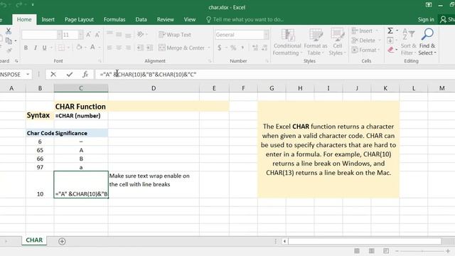 Excel CHAR Function, Learn with examples in Hindi | हिन्दी में सीखें कैरक फंक्शन का उपयोग смотреть онлайн