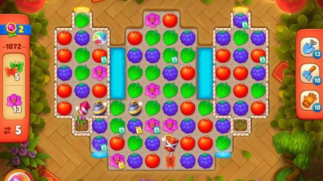 GardenScapes Level 1072 No Boosters (11 Moves)