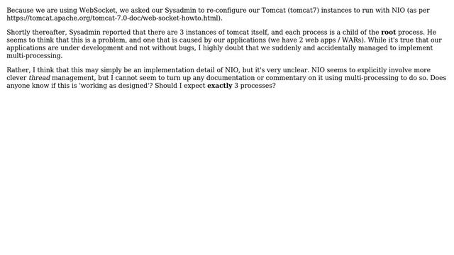 DevOps & SysAdmins: Multiple Tomcat Processes, due to NIO? смотреть онлайн