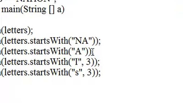 what is startsWith() method in java through simple example program смотреть онлайн