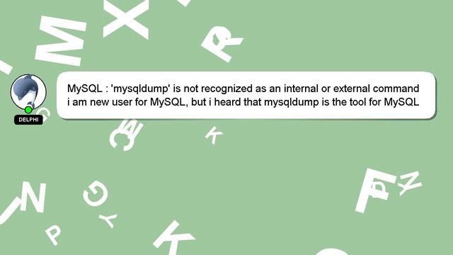 MySQL : 'mysqldump' is not recognized as an internal or external command смотреть онлайн