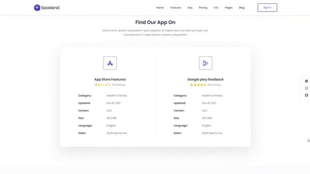 Mobile App Landing Page Demo Preview | Saasland MultiPurpose WordPress Theme смотреть онлайн