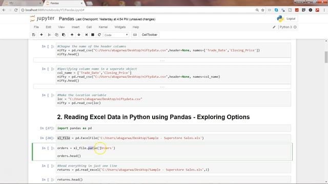 Python Pandas Tutorial 9 | How to Import Excel data in Python | Getting Excel Data in Python смотреть онлайн