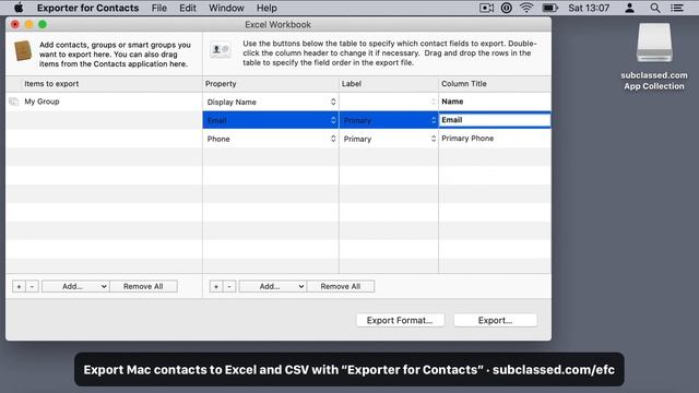 How to export Mac VCF contacts to Excel and CSV with Exporter for Contacts смотреть онлайн