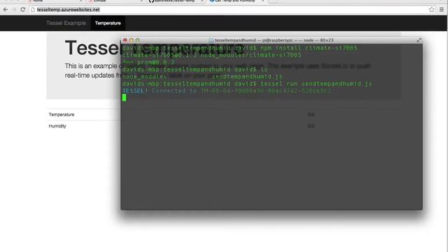 Tessel Temperature and Humidity Websocket Example смотреть онлайн