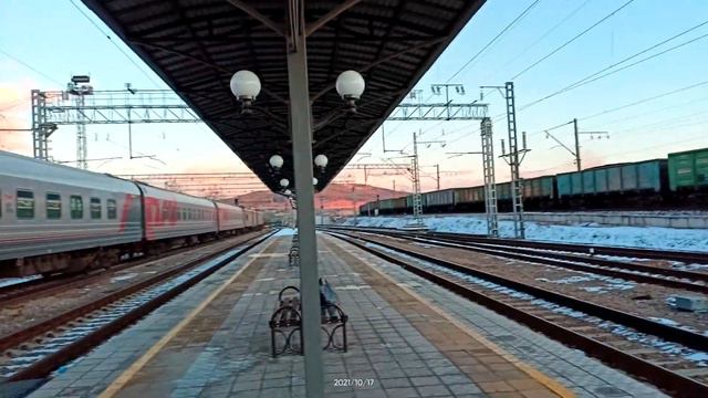 Станция Чита-2. Отправление поезда 002 Москва-Владивосток. смотреть онлайн
