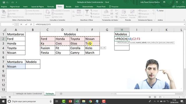 Lista Suspensa Condicionada: Validação de Dados Condicional no Excel смотреть онлайн