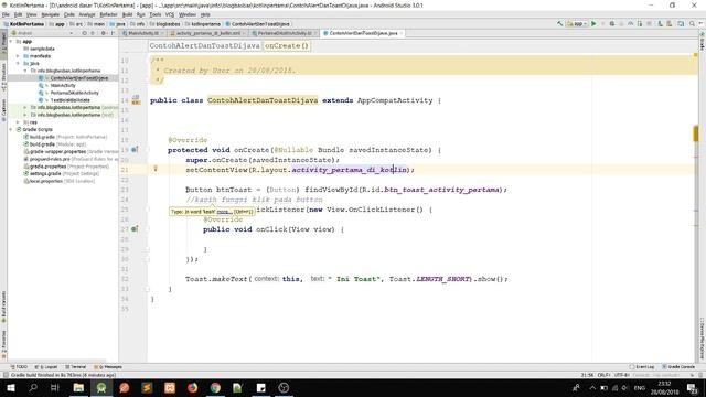 #01 Tutorial Kotlin Perbedaan toast dan alert di java dan kotlin part 1 смотреть онлайн