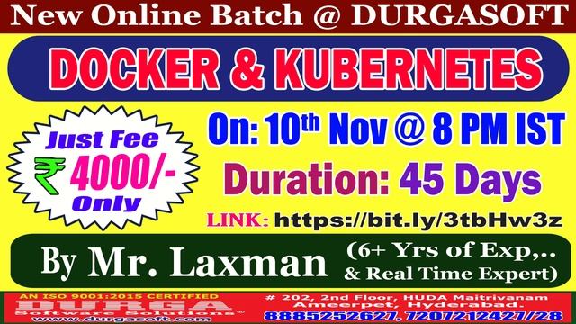 DOCKER & KUBERNETES Online Training @ DURGASOFT смотреть онлайн