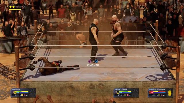 WWE 2K20 Brock Lesnar VS Gulak,Morrison,Big Show,Benjamin Battle Royal Match WWE Undisputed Title смотреть онлайн