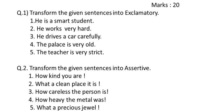 STD IX/Sub - Grammar /Revision Test / Marks - 20 смотреть онлайн