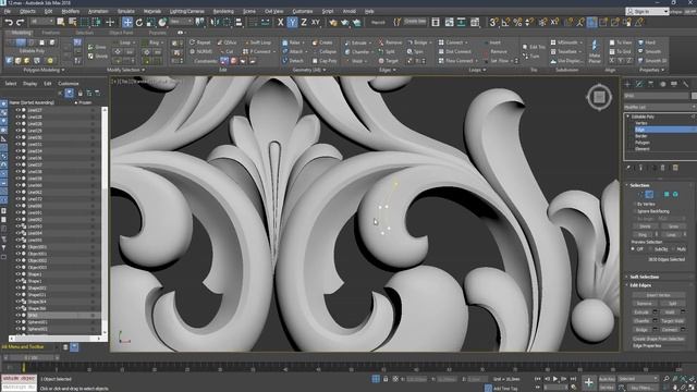 Разъединяем на части не разборную модель, выдавливаем текст, засечки на резьбе в 3ds Max 2018. смотреть онлайн