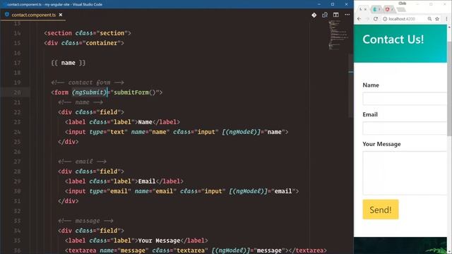 Build Your First Angular Website: #9 Creating a Contact Page & Form смотреть онлайн