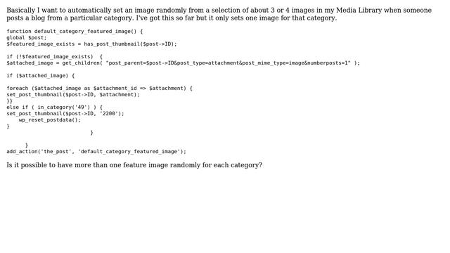 Wordpress: automatically set random featured image by category in wordpress on post смотреть онлайн