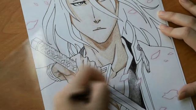 Speed anime drawing! Bleach - Byakuya Kuchiki / Рисуем Блич - Бьякуя Кучики смотреть онлайн