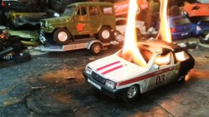 Машина горит // ЛАДА 2108 гори гори ясно // Красиво сгорела машинка в масштабе 1:36 #сжег машину#