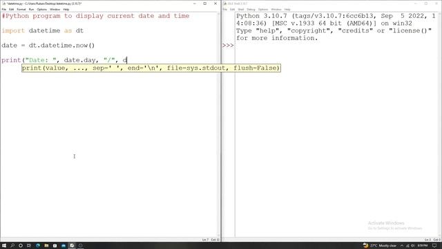 Python Program to get current date and time смотреть онлайн