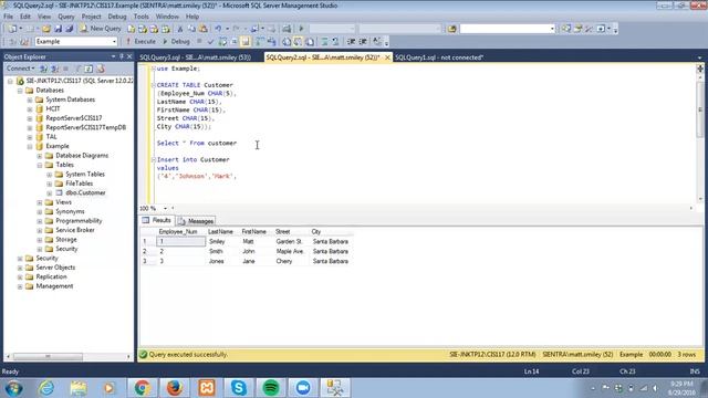 Inserting Rows into a table in SQL Server смотреть онлайн
