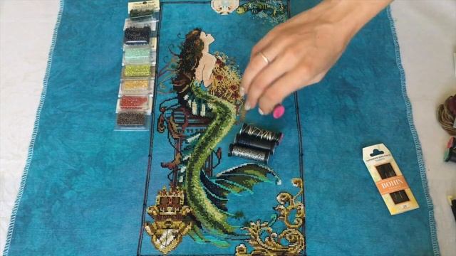 15. Вышивка крестом. Готовая работа Mermaid Of Atlantis By Mirabilia