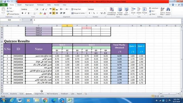 How to fill the "Excel File" to check the achievement rate of course learning outcomes (CLO) смотреть онлайн