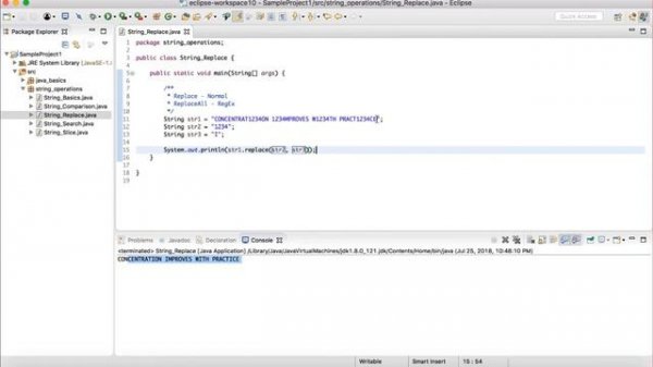 00021 String Replace Operations: Learn How to Code The Complete Core Java Programming Course