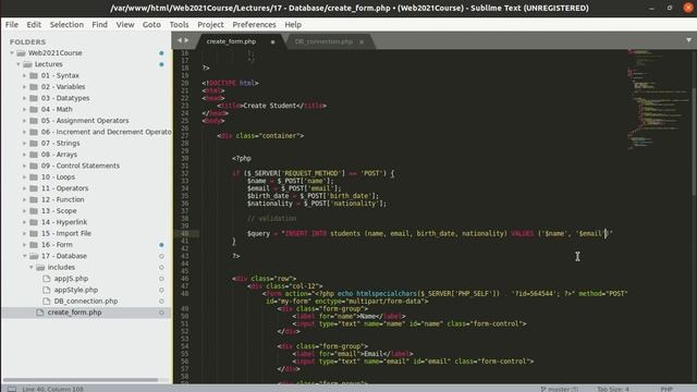68 PHP Web Development 67 Database INSERT смотреть онлайн