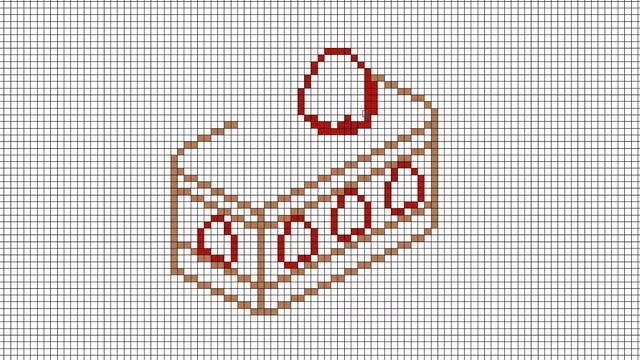 Рисуем Клубничное Пирожное По Клеточкам #pixelart | Strawberry Shortcake смотреть онлайн