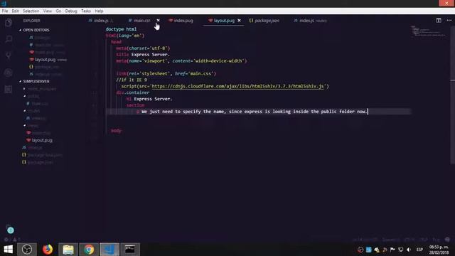 Build An Express App ( Node / Express ) ( Add CSS And Public Folder ) #4 смотреть онлайн