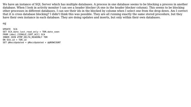 Databases: SQL SERVER: Header Blocker Across Multiple Databases with wait type CXCONSUMER смотреть онлайн