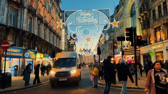 Ramadan Lights London 2023 | Central London Night Walk | Ramadan Special 4K смотреть онлайн