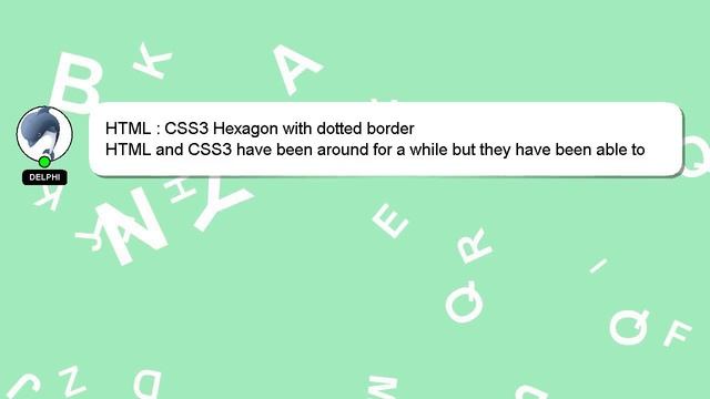 HTML : CSS3 Hexagon with dotted border смотреть онлайн
