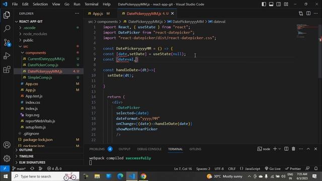 Part-5: Date Picker yyyy/MM format in React JS смотреть онлайн