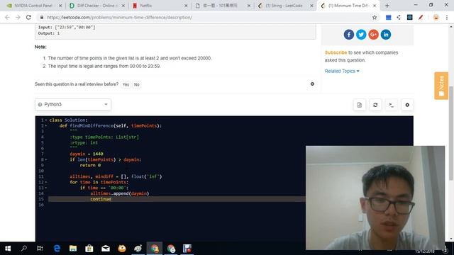leetcode 539. Minimum Time Difference смотреть онлайн