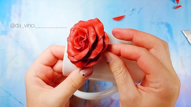 Роза из полимерной глины |как слепить розу | лепка розы смотреть онлайн