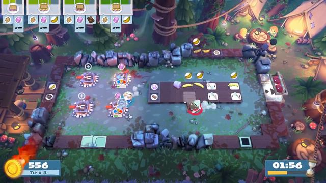 Overcooked 2: Campfire Cook Off, Level 1-2, 2 Players, 4 Stars (1216) смотреть онлайн