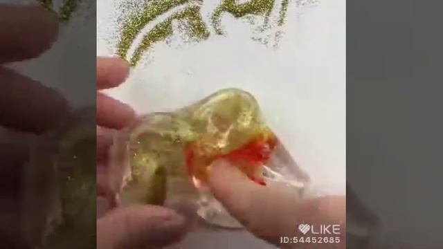 Слайм с блёстками и с краситилем👍 смотреть онлайн