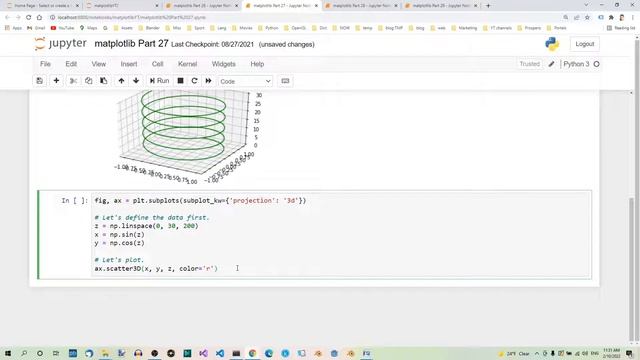 matplotlib Part 27 - 3D Points and Lines смотреть онлайн