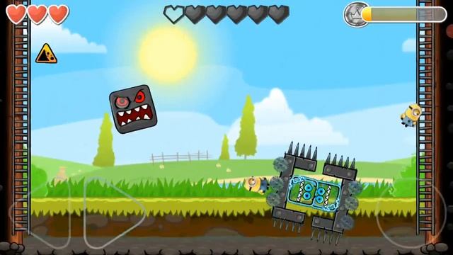 Monster with electric shock power wants to kill minion ball in Green hills Red Ball 4. смотреть онлайн