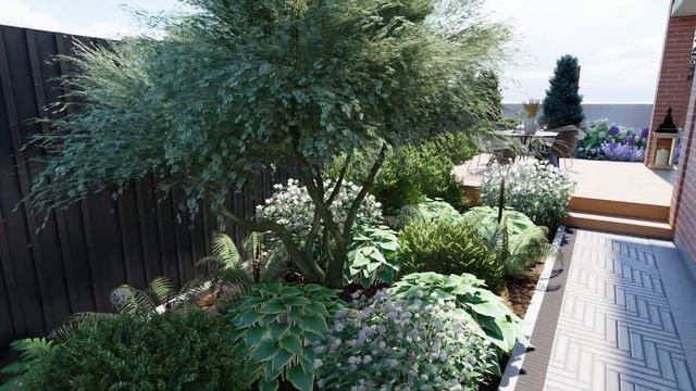 Современный небольшой сад, как выглядит? Ландшафтный проект — "Английский сад". Видео прогулка. смотреть онлайн