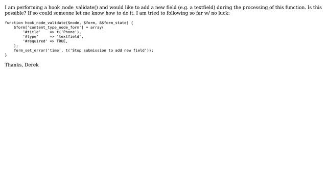 Drupal: Add new field to node form on validate смотреть онлайн