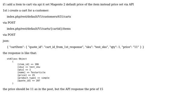 Magento: Magento 2 API add item to Cart ignore price смотреть онлайн