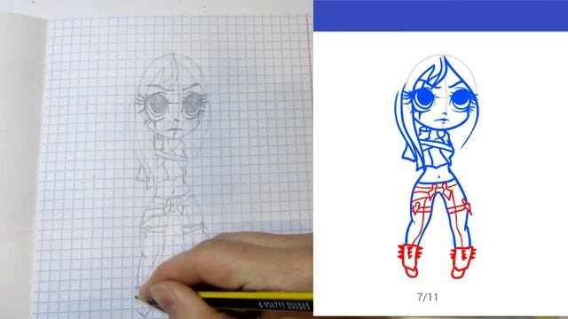 Как нарисовать Чиби персонаж Катарину Пошаговый урок смотреть онлайн