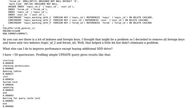 Databases: InnoDB: very bad performance on INSERT/UPDATE смотреть онлайн