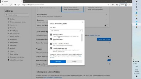 How to Delete Cookies and Clear Browser Cache in Microsoft Edge Browser