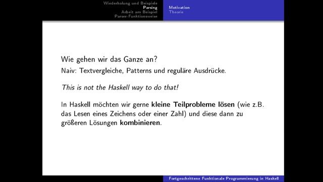 FFPiH - Vorlesung 4 - Wiederholung/Parsing смотреть онлайн
