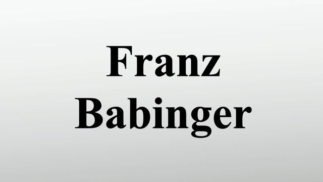 Franz Babinger смотреть онлайн