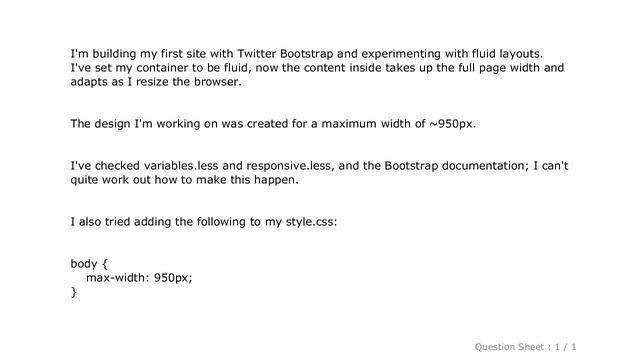 CSS : Setting max width for body using Bootstrap смотреть онлайн